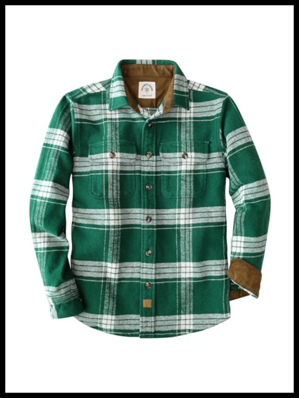 13 oz Heavyweight Cotton Flannel Shirt Men's Plaid Long Sleeve Button Down